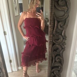 Free people maroon evening dress fits perfectly